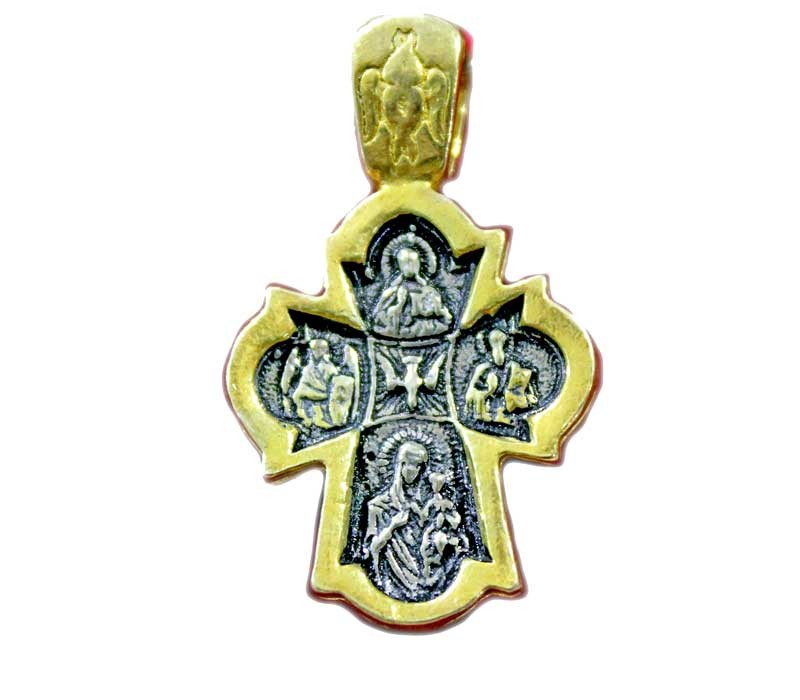 Cross Pendant | Silver & gold | 32mm