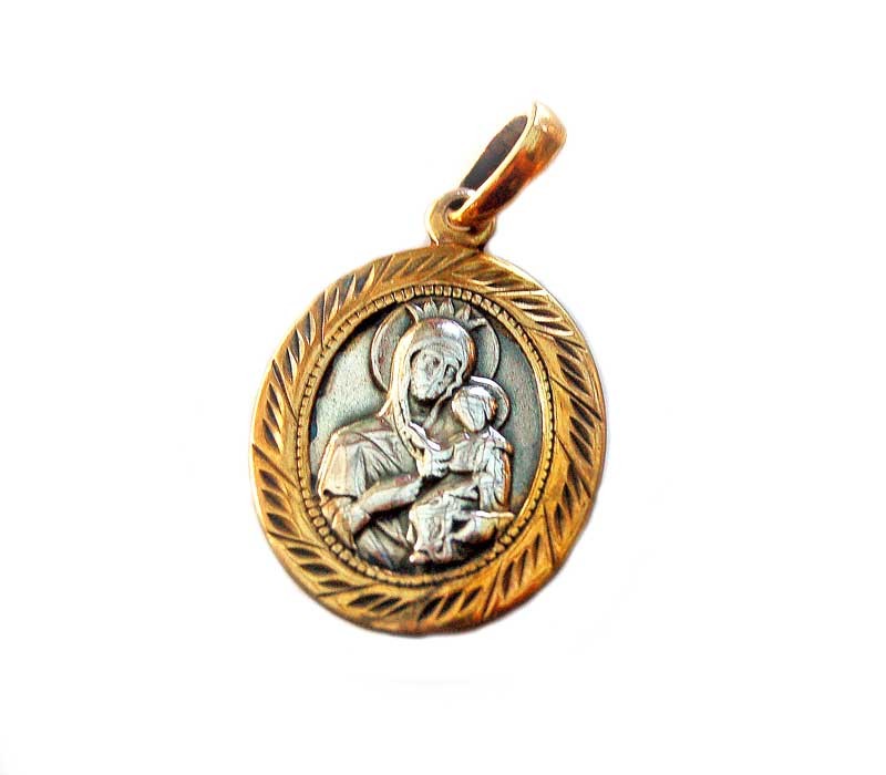 Mary & Jesus - Silver medallion