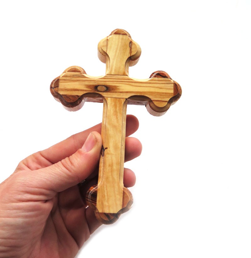 Olive wood cross-13.5 cm