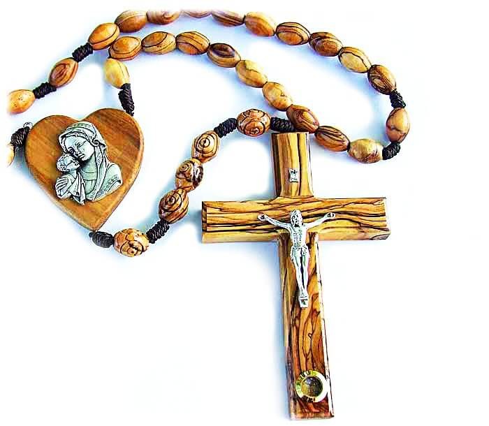 Wall Rosary- Olive wood