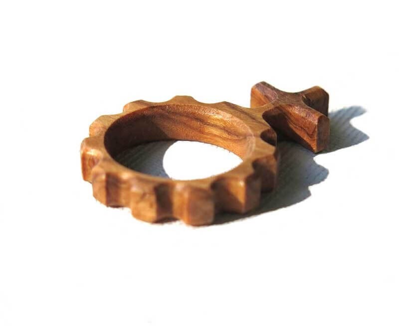 Olive wood Rosary ring