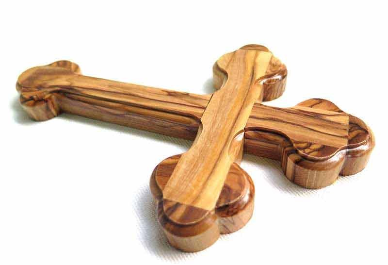 Olive wood cross-18 cm