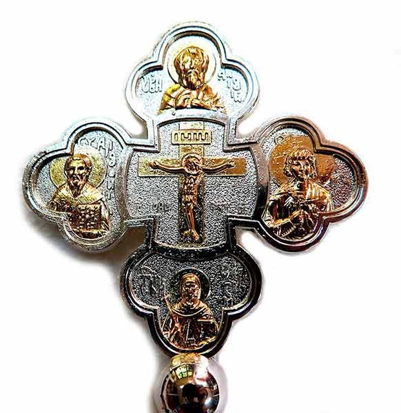 Crucifix plated Silver 23 cm