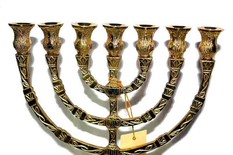 Metal & gold plated Menorah