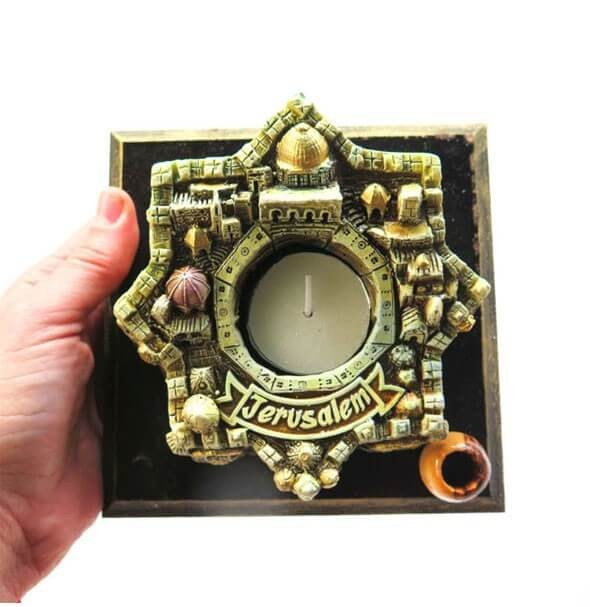 Candle holder- view of Jerusalem