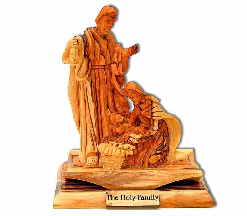 The Holy Family | Olive wood statue