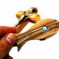 wooden Fish with Holy Maria magnet & crucifix olive wood base