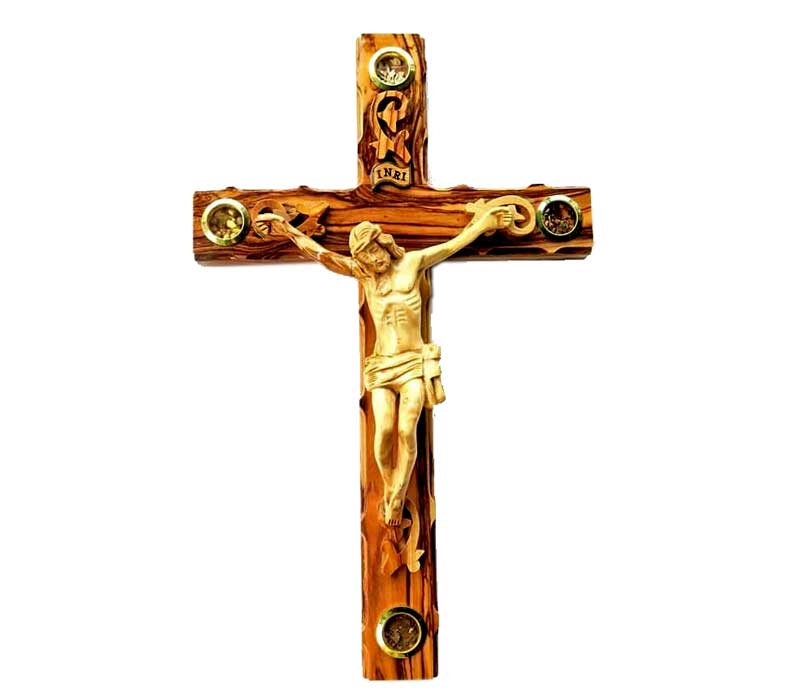 Special Olive wood Crucifix" 14 inches
