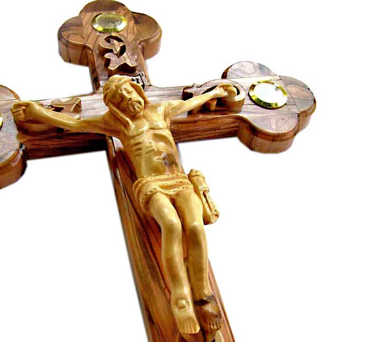 Special Olive wood Crucifix | 14 inches | 38 cm
