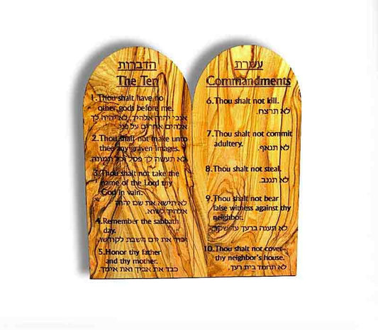 10 commandments olive wood