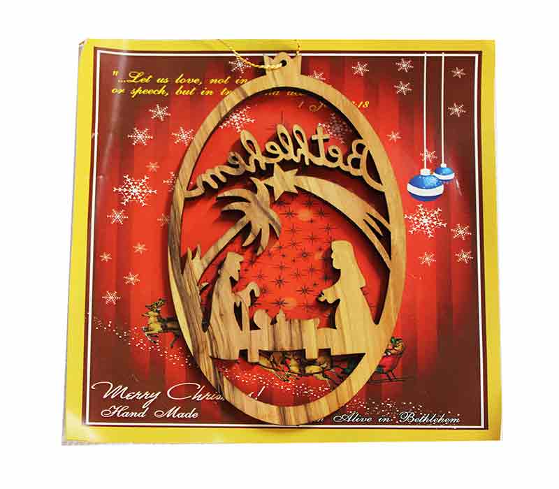 Christmas ornament - olive wood