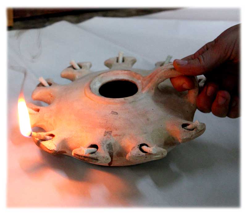 Illumination pottery candle - Jesus period (replica)