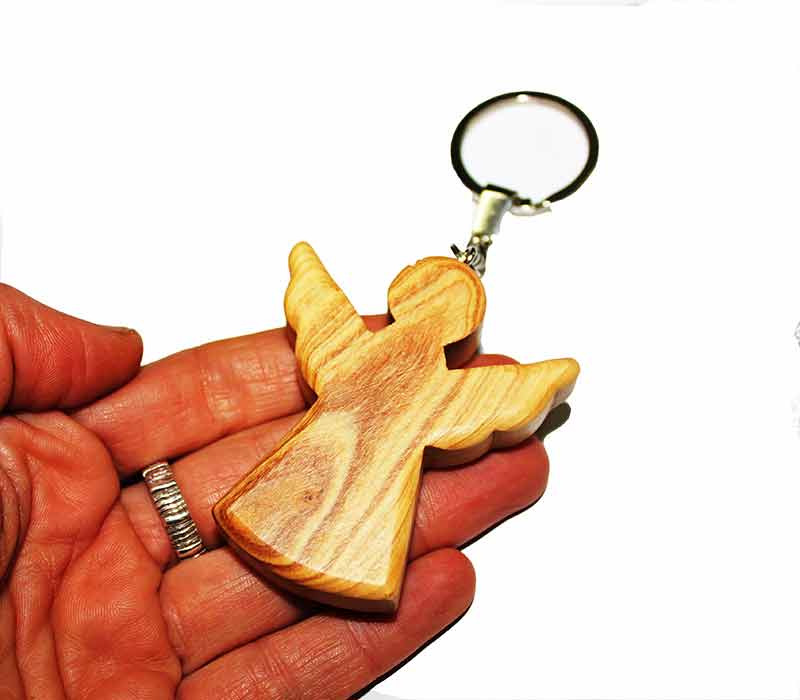 Angel olive wood - Key chain