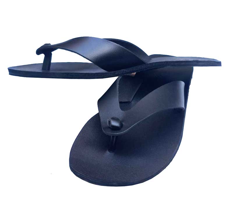 Navy blue sandal on a white background