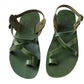 green 6 grounding sandals