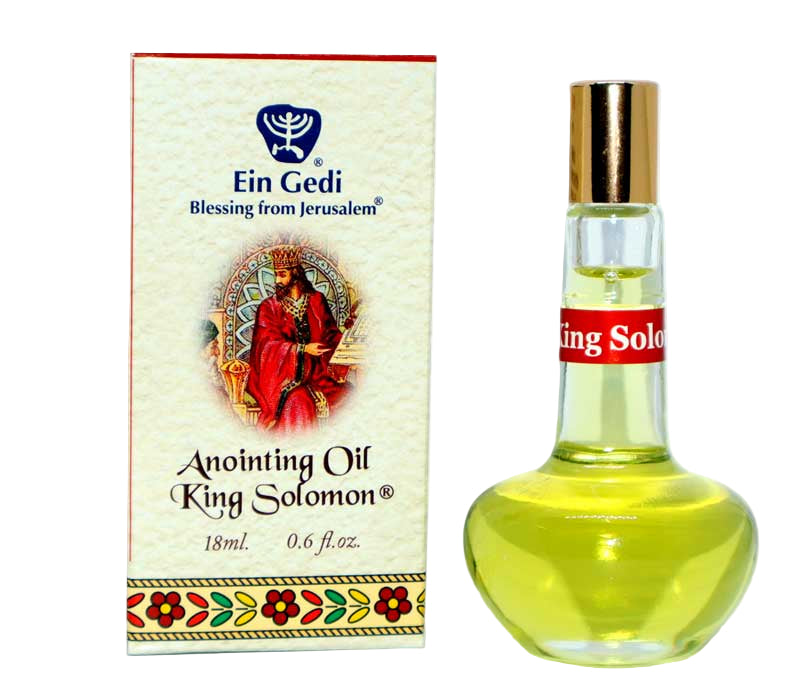 Ein Gedi Anointing Oil King Solomon bottle and packaging on a white background