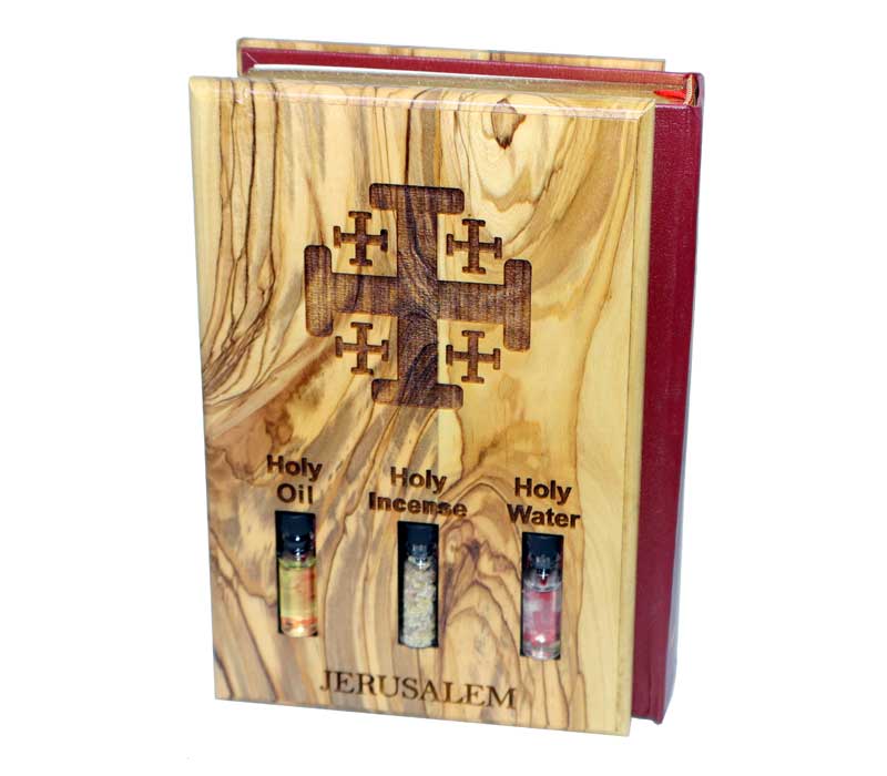 A Jerusalem  Holy Bible Holy Water and Holy Incenseand Stones from Jerusalem