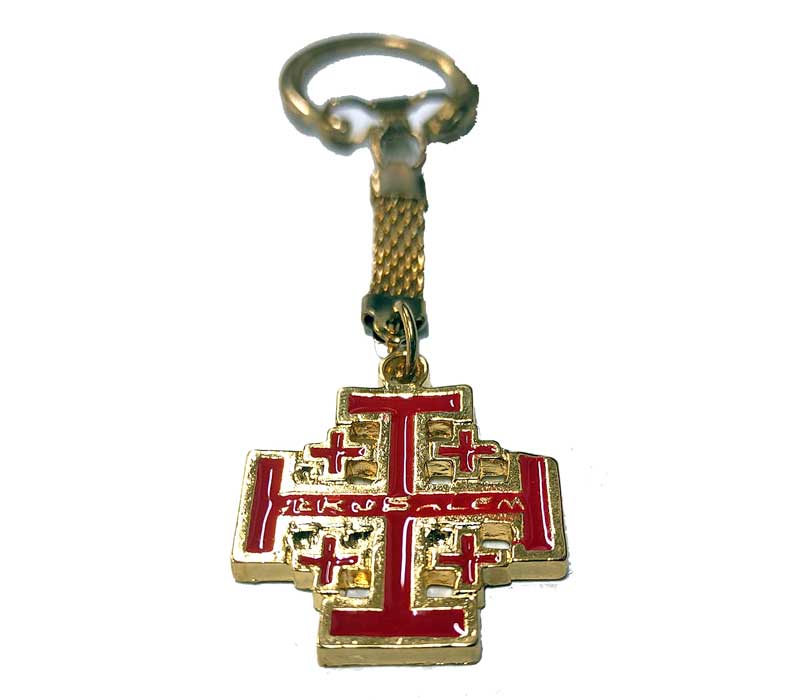 Jerusalem Key Pattern Jerusalem Cross Key Chain – Jerusalem Spirit - Gift store