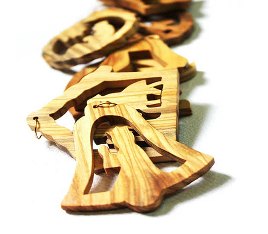 Christmas ornaments 10 pieces set | Olive wood