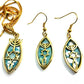 Grafted In |24k Gold plated pendant & Earrings with  Roman Glass