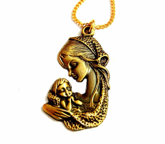 Mother Mary & baby Jesus pendant