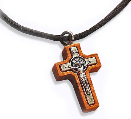 Olive wood Crucifix pendant