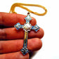 Pendant Cross-Gold plated and enamel