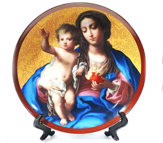 Holy Mary & Baby Jesus plate