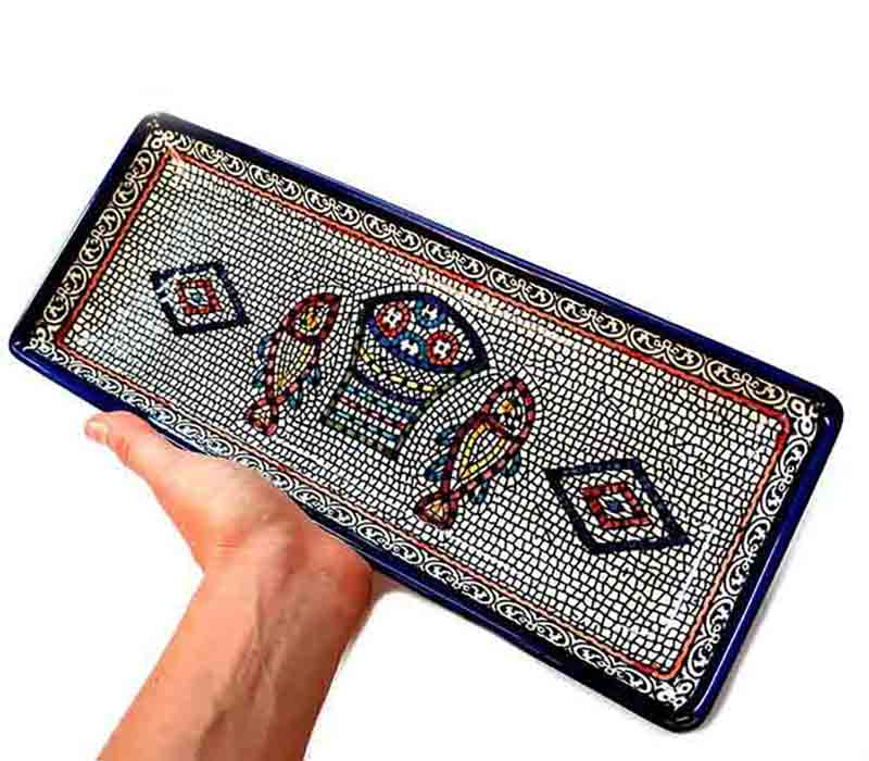 Loaves and Fish | Ceramic rectangular plate| Jerusalem