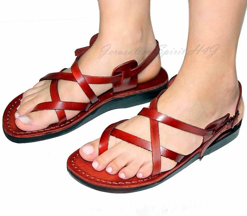 Red jesus hot sale sandals