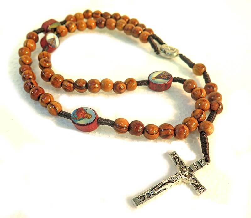 Round beads Rosary- 4 Icons & soil