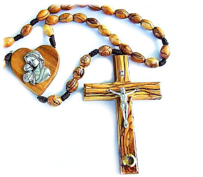 Wall Rosary-  Olive wood