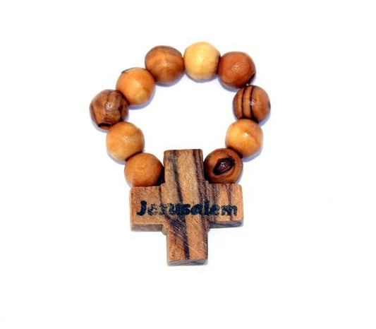 Rosary ring | olive wood beads
