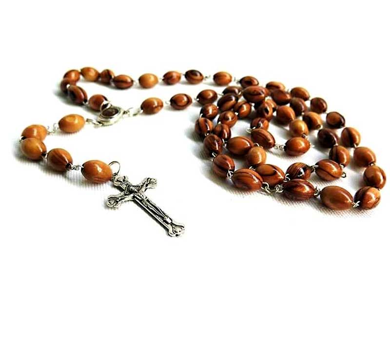 Olive wood oval beads Rosary