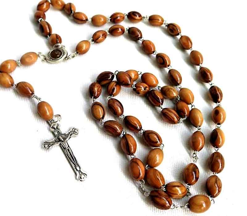 olive wood rosary oval beads