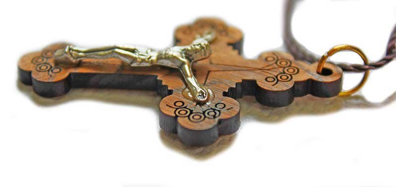Olive wood Crucifix pendant - 2
