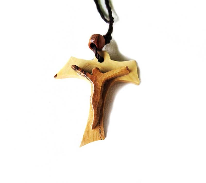 Tau Cross pendant - Olive wood