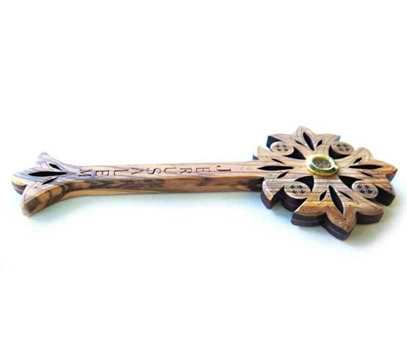 Special Palm Cross with soil from Jerusalem | Olive wood