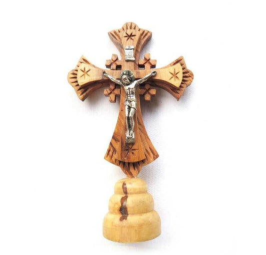 special Olive wood cross with a stand 2