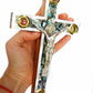 Mother of Pearl Crucifix | olive wood 20 cm