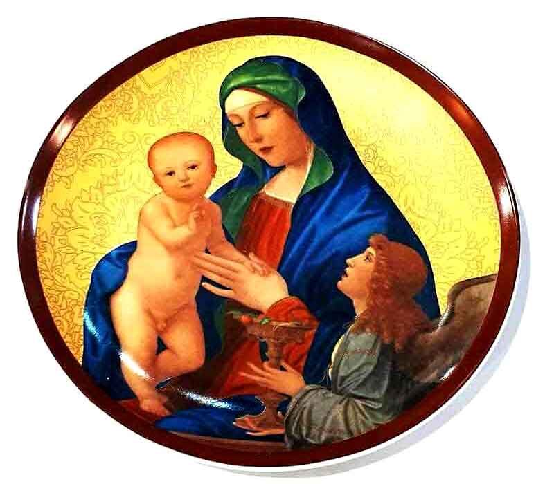 Wall plate Mother Mary and baby Jesus