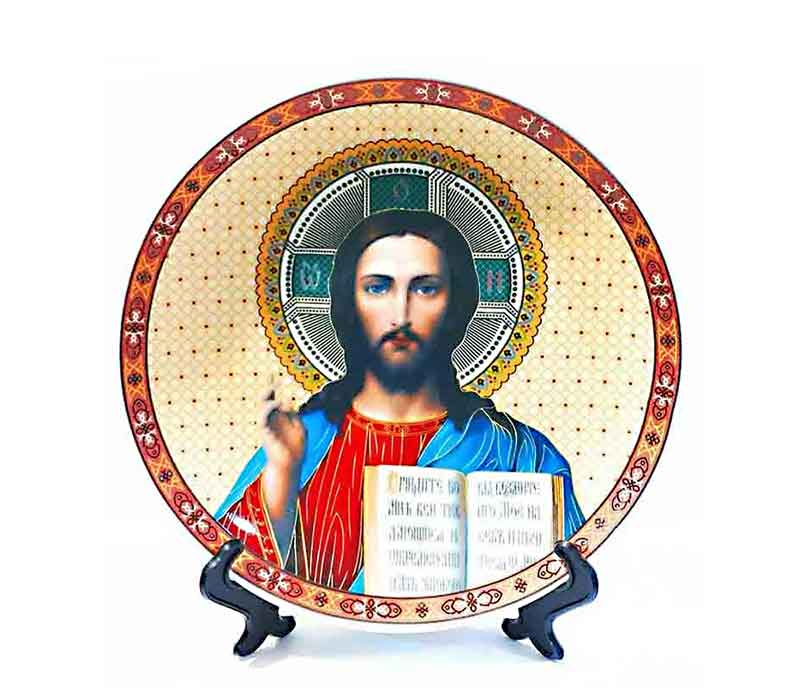 A plate with Jesus' Icon