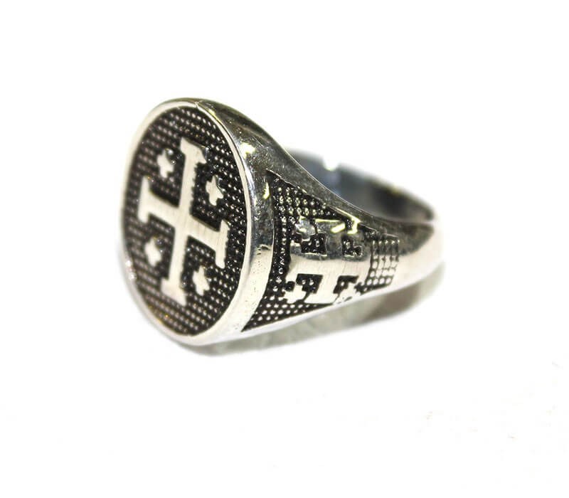Jerusalem-Cross silver ring