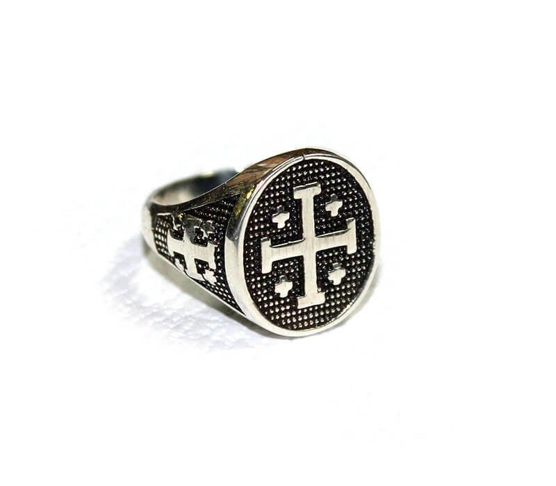 Jerusalem-Cross silver ring