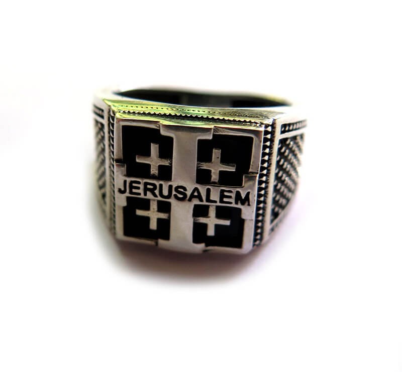 Jerusalem-Cross 3 - silver ring