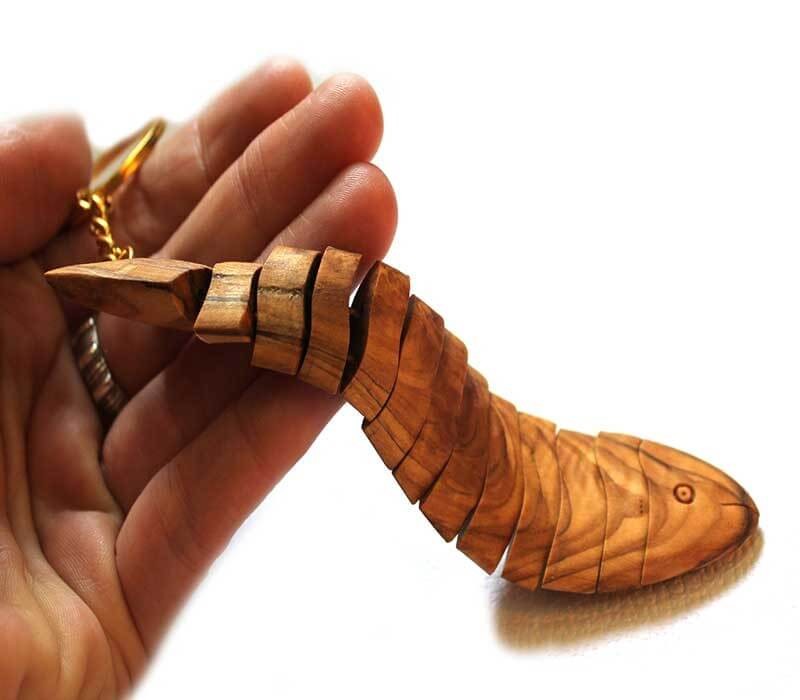 Wooden Fish Puzzle Key Chain