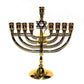 Gold plated Menorah & Star of David 27 cm