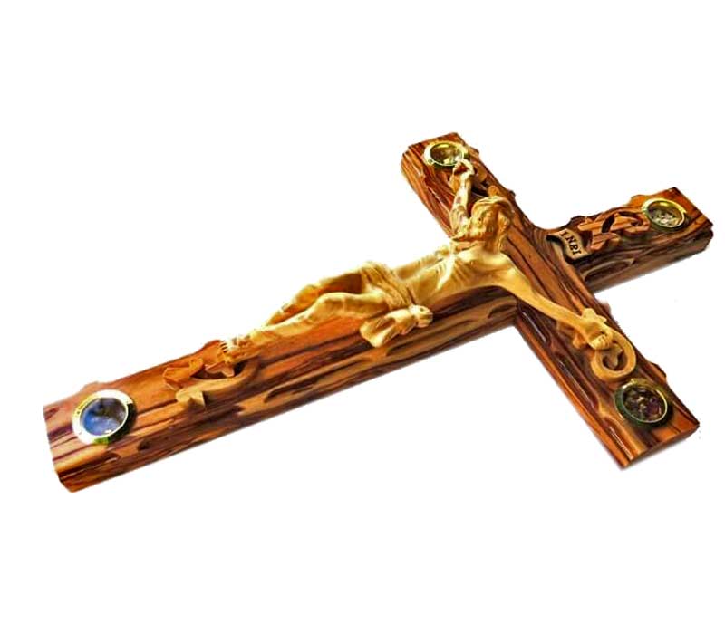 Special Olive Wood Crucifix 14 Inches Jerusalem Spirit Gift Store   8083 