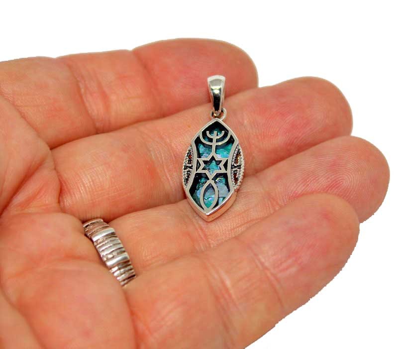 Grafted In |  new - Silver pendant with Roman Glass