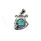 Silver pendant with  King David harp and Roman glass
